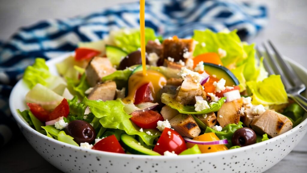 кето греческий салат с курицей