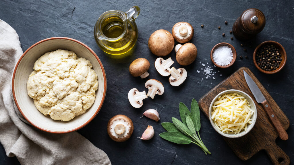 рецепт лепешки с сыром и грибами ингредиенты